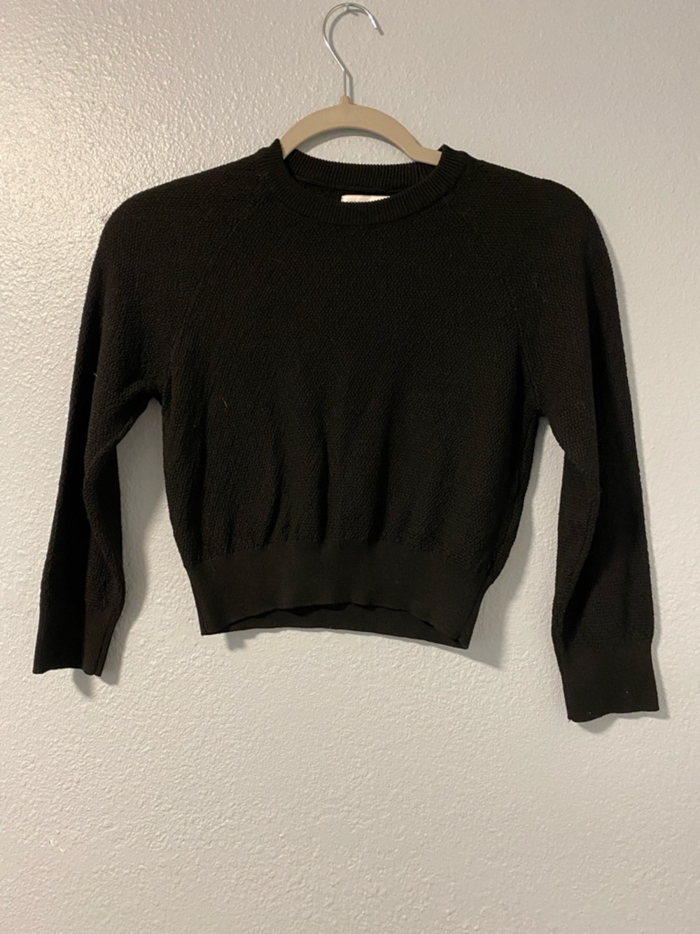 Urban Outfitters Black Scoop-Neck Cropped Crew Sweater